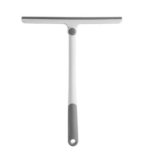 Wellco 10.5 in. Shower Squeegees Scraper White Cleaning Squeegee 360-Degree Rotating Head With Handle Hook
