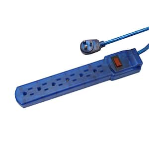 3 ft. Cord Blue 6-Outlet Translucent Designer Series Surge Protector (160 Joules)