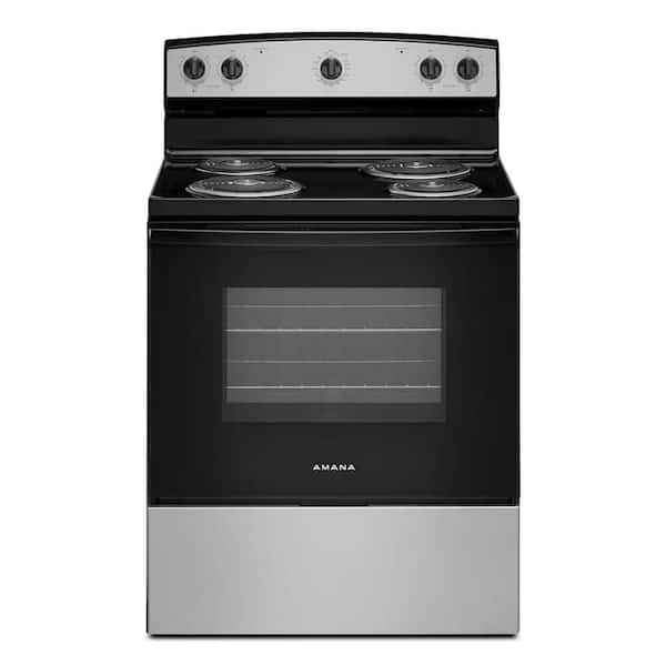 30 in. 4 Elements Freestanding Electric Range in Stainless Steel with Extra-Large Oven Window