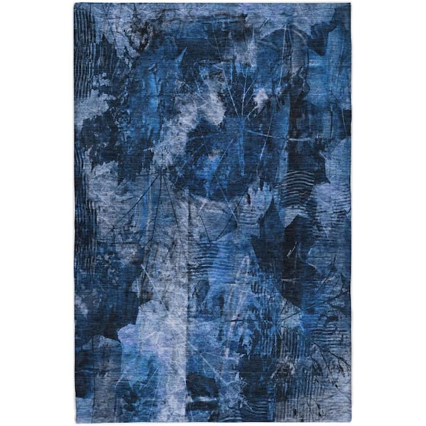 Dream Shag Premium Machine Washable Abstract ADS560 Navy 5 ft. x 7 ft. 6 in. Area Rug