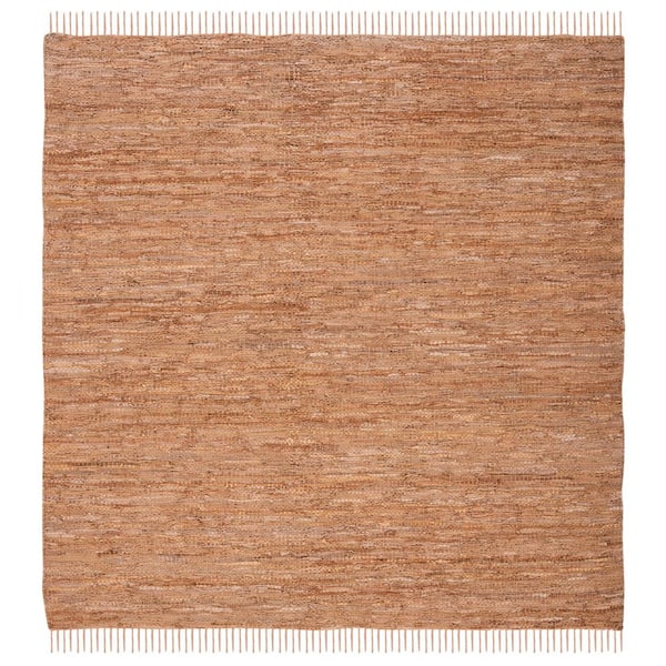 Vintage Leather 7 ft. x 7 ft. Light Gold Solid Marle Square Area Rug