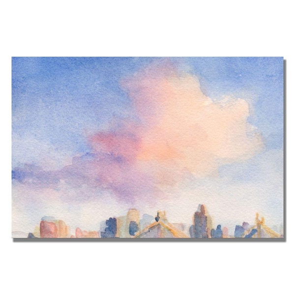 Trademark Fine Art 30 in. x 47 in. Pink Cloud 59th Street Bridge Canvas Art-DISCONTINUED