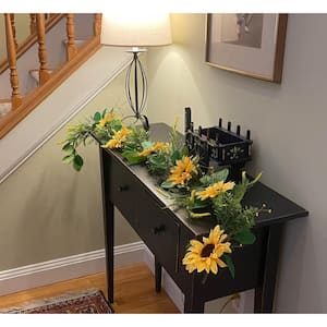 60 in Artificial Sunflower and Green Leaves Garland