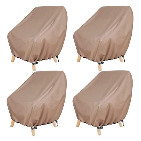 28 in. W x 34 in. D x 32 in. H Brown Outdoor Chair Cover (4 Pack)