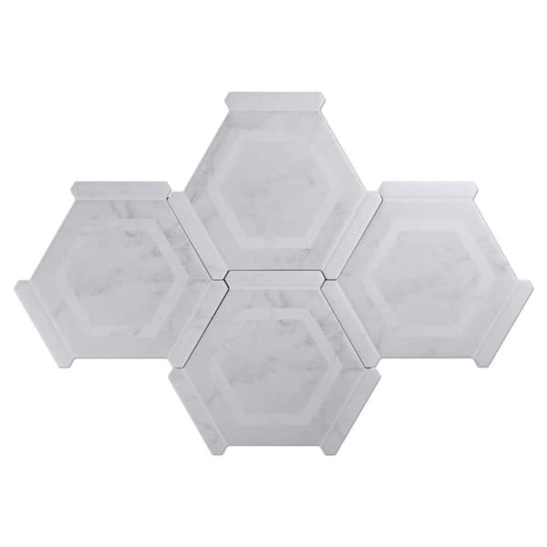 MOLOVO Ibiza Gray Hexagon 8.58 in. x 9.89 in. Matte Porcelain Tile Sample