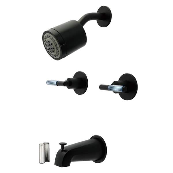 Verona 2-Handle 2-Spray Tub and Shower Faucet 1.8 GPM in Matte Black