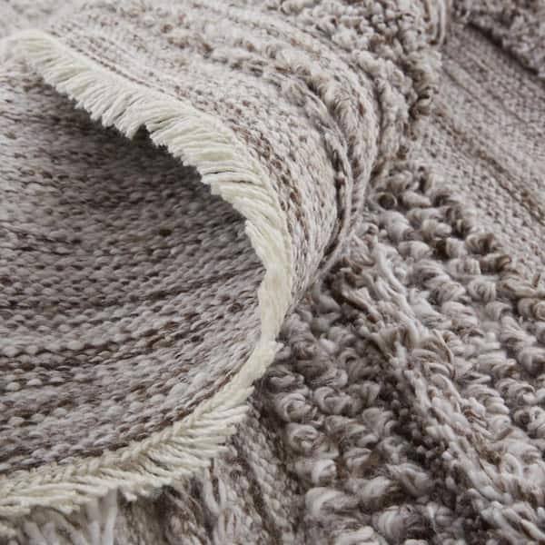 10 x 14 Taupe and Brown Striped Area Rug