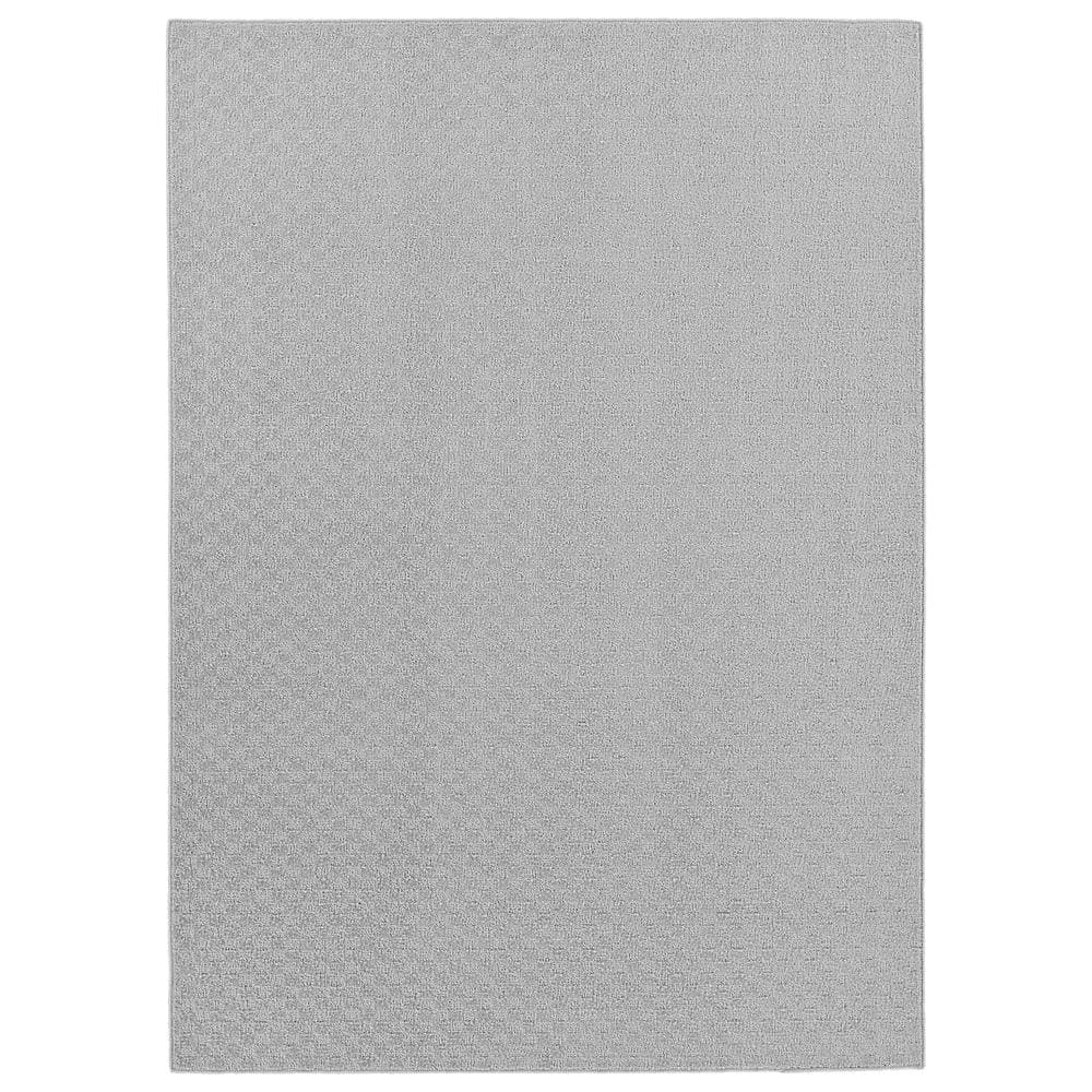 Silver Tufted Synthetic Medallion Area Rug, 6' x 9'