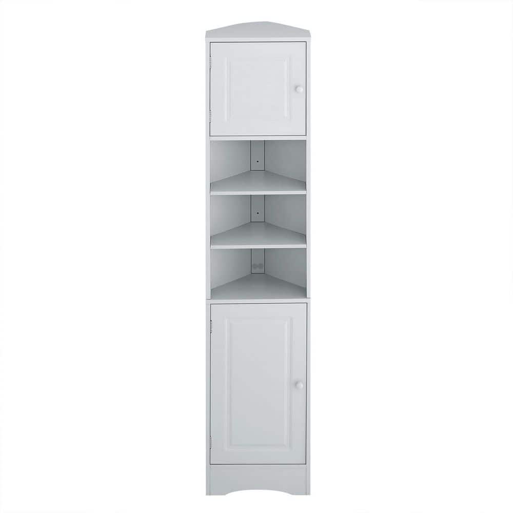 15 in. W x 9 in. D x 67 in. H Gray MDF Corner Linen Cabinet with Adjustable Shelves price history on PriceWatchPro