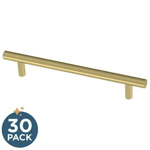 Simple Bar 5-1/16 in. (128 mm) Center-to-Center Satin Gold Cabinet Drawer Bar Pull (30-Pack)