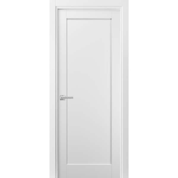 Sartodoors 4111 42 in. x 80 in. Right-Hand/Inswing Solid White Single Prehung Interior Door with Hardware