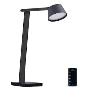 17 in., Black, Indoor, Smart Desk Lamp, works with Alexa, with Qi Wireless Charger