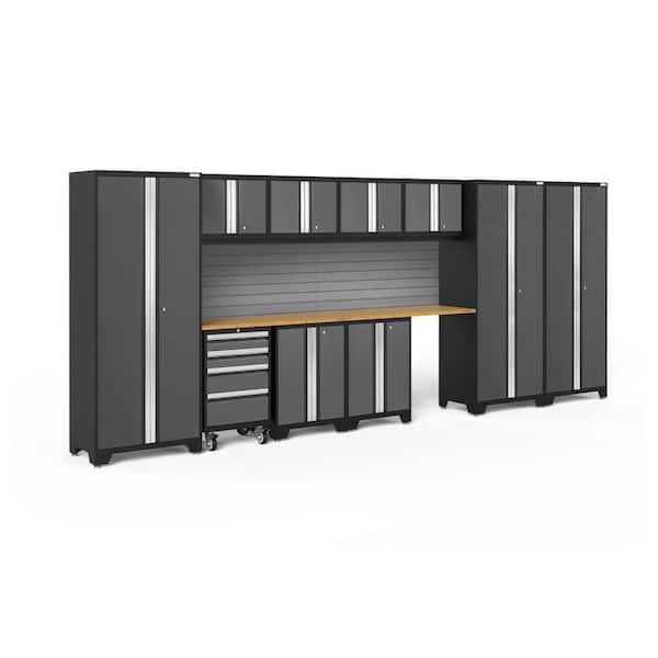 NewAge Products Bold Series 12-Piece 24-Gauge Steel Garage Storage System in Charcoal Gray (186 in. W x 77 in. H x 18 in. D)