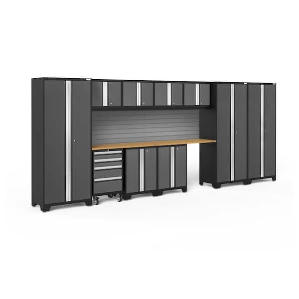 Bold Series 12-Piece 24-Gauge Steel Garage Storage System in Charcoal Gray (186 in. W x 77 in. H x 18 in. D)