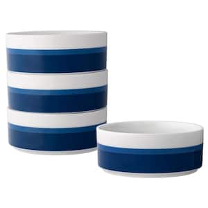Soup Cereal Nibbles Dinnerware Serving Blue & White Striped Marinho Rice Bowl 