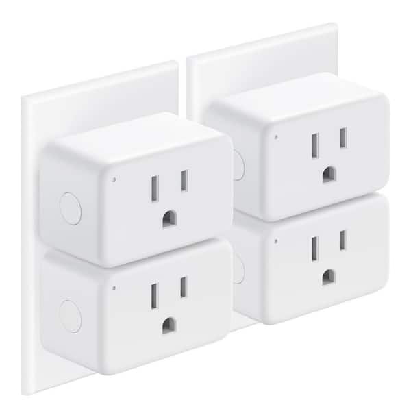 15 Amp 120-Volt Wi-Fi Smart Plug Grounding Outlet Connector White Support Alexa Google Assistant APP Remote Timer 1-Pack