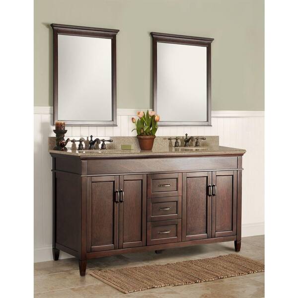 Home Decorators Collection Ashburn 61, Home Depot Double Vanity Top 600