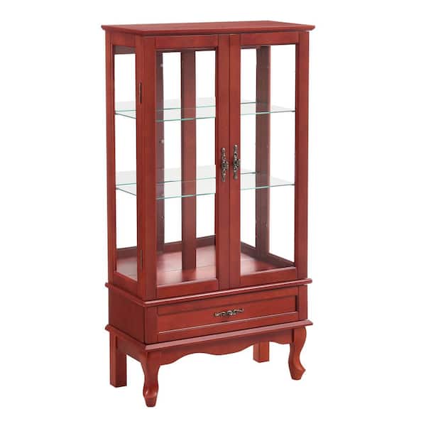25.98 in. W x 11.81 in. D x 49.4 in. H Bathroom Red Linen Cabinet