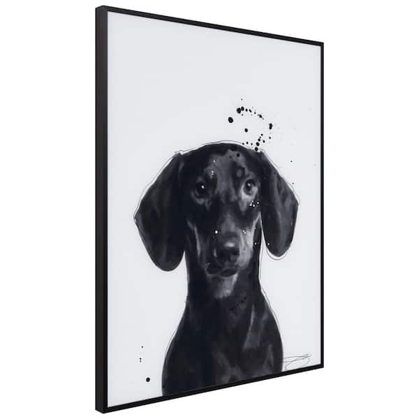 Empire Art Direct Dachshund' Black and White Pet Paintings on Printed  Glass Encased with a Gunmetal Anodized Frame AAGB-JP1043-2418 - The Home  Depot