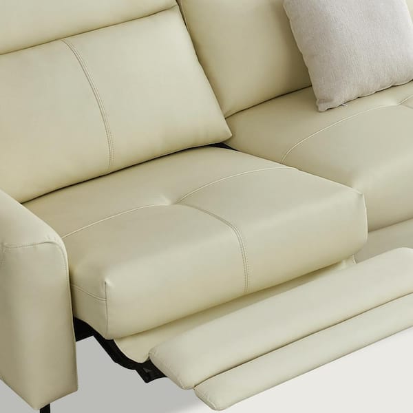 Utpia 4niture Alessa 100 In W White Square Arm Leather Modern Straight Reclining Sofa With Ottoman 3 Seat Haw247s00528 Utpia 4niture Alessa 100 In W White, Thomasville Leather Sofa Cushion Replacement