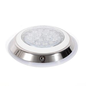11.8 in. Stainless Steel Swimming Pool Light in White LED Lights RGB 7 Colors With Remote Control
