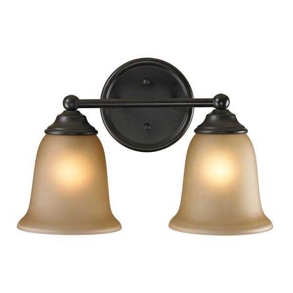 Titan Lighting Sudbury 2-Light Oil-Rubbed Bronze Wall Mount Bath Bar Light