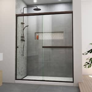 Alliance Pro BG 60 in. W x 70.375 in. H Sliding Semi Frameless Shower Door in Oil Rubbed Bronze with Clear Glass