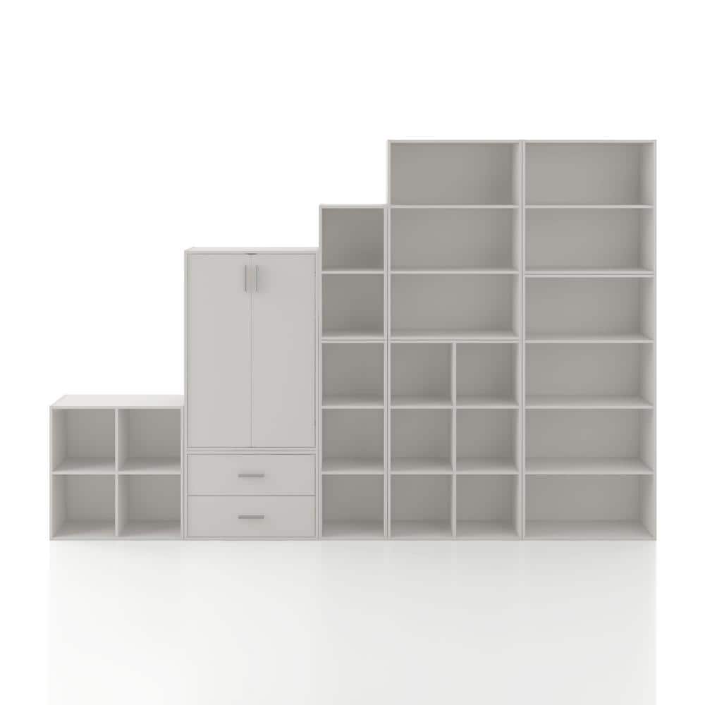 White Rectangular Stackable 6-Cube Wood Bookcase