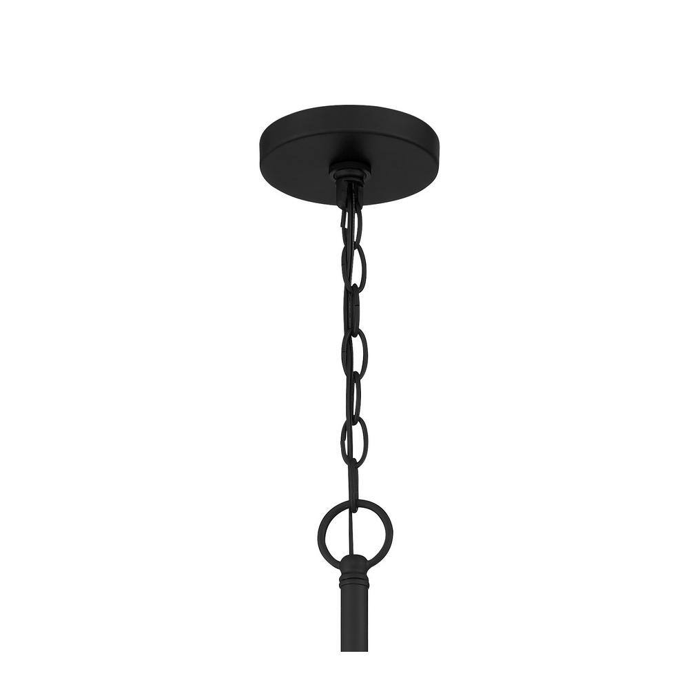 Coal Finish 9-Light Chandelier with Textured Clear Glass Shades