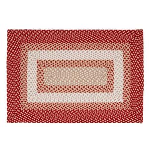 Waterbury Rectangle 4 ft. x 6 ft. Red and Cream Cotton Braided Area Rug