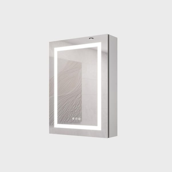 20 in. W x 28 in. H Rectangular Aluminum Surface Mount Medicine Cabinet with Mirror