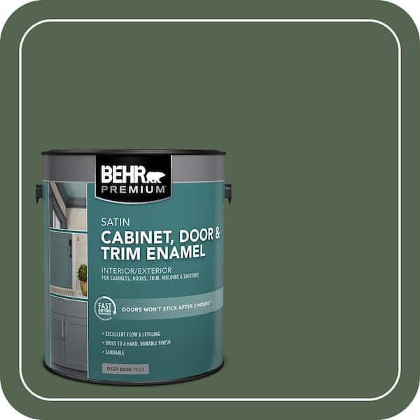 1 gal. #S410-7 Equestrian Green Satin Enamel Interior/Exterior Cabinet, Door & Trim Paint