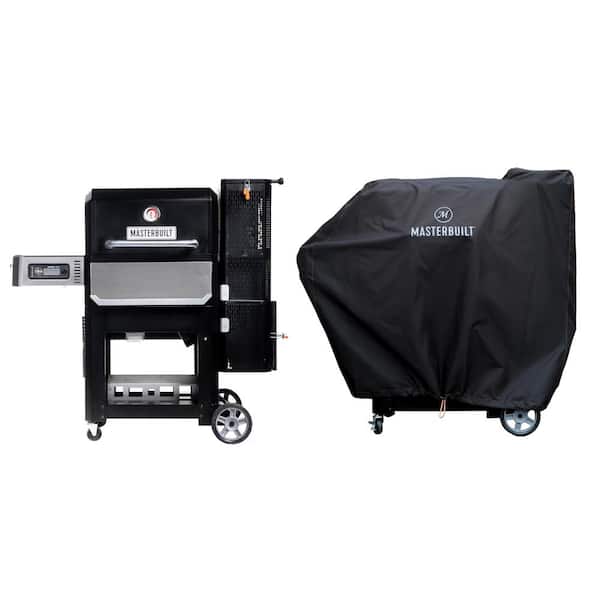 Masterbuilt Gravity 800 Digital Charcoal Grill, Griddle and Smoker Combo in Black Plus Cover Bundle