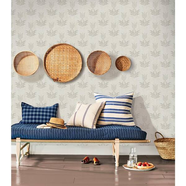 NuWallpaper Parrot Tulip Grey Matte Vinyl Peel and Stick