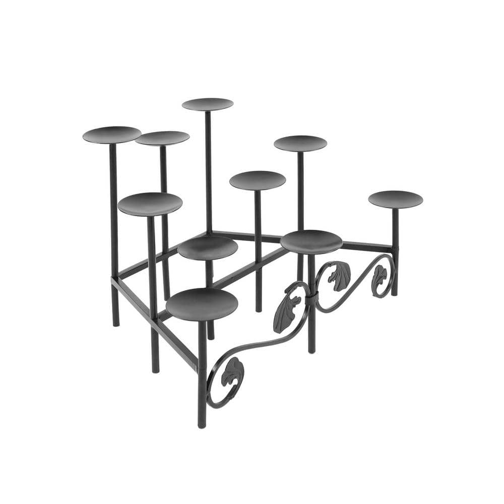 Imperial Black Wrought Iron 24" Candelabra with Scroll Detail