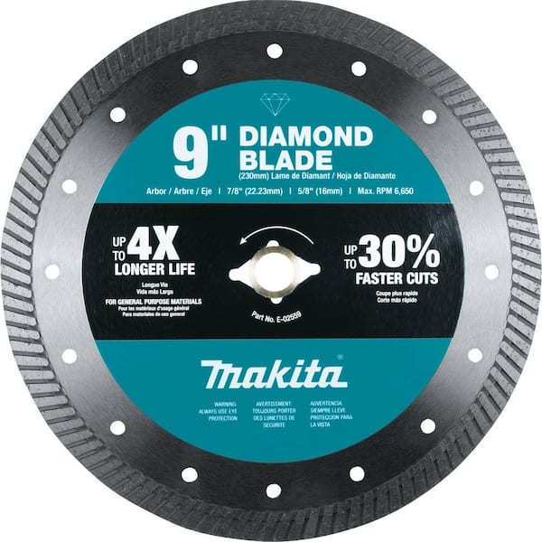 Makita 9 in. Diamond Blade, Turbo, General Purpose