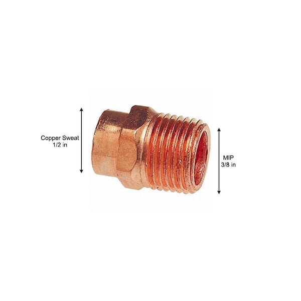 5/8" C x 3/4" Female NPT Threaded Copper Adapter 