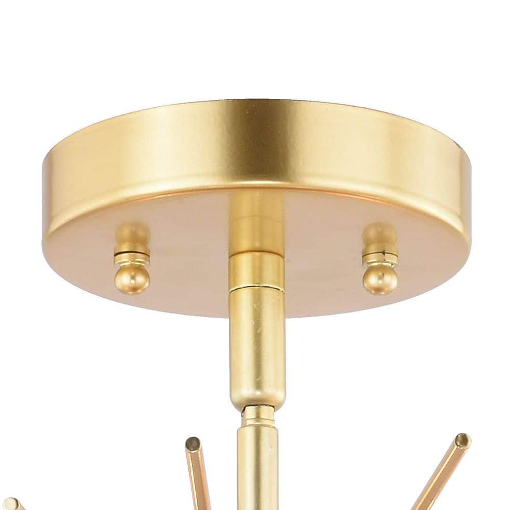 Nikko Glam Gold Sputnik-Style 24" LED-Compatible Semi-Flush Mount