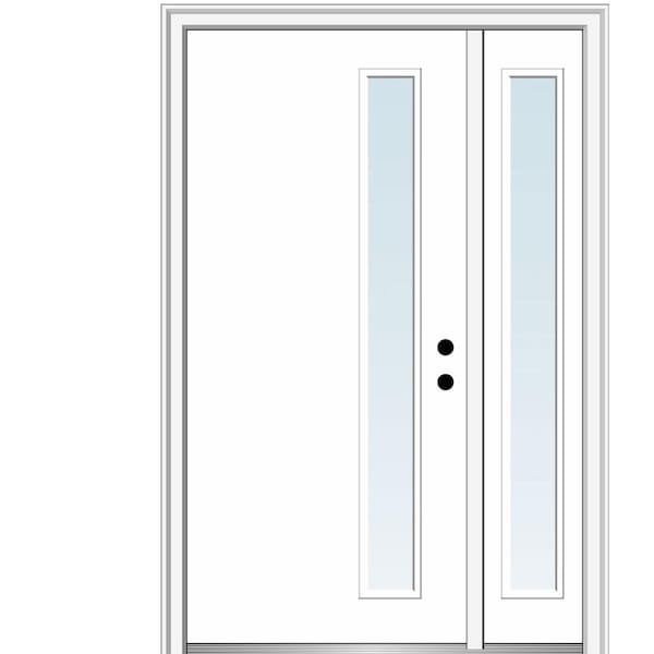 MMI DOOR Viola 50 in. x 80 in. Left-Hand Inswing 1-Lite Clear Low-E Primed Fiberglass Prehung Front Door on 4-9/16 in. Frame