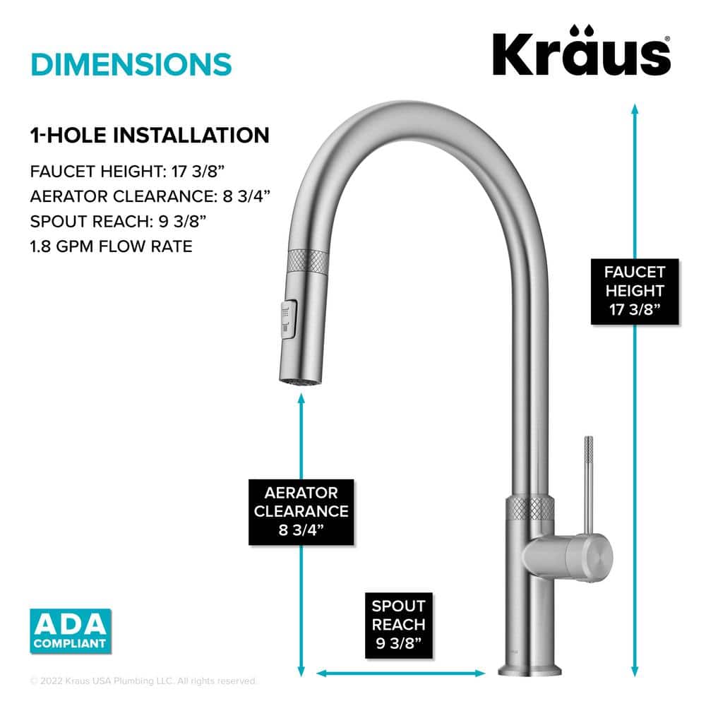 Spot-Free Stainless Steel High-Arc Kitchen Faucet with Pull-Down Spray