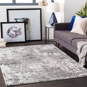 Ariana Black 5 ft. 3 in. Round Abstract Area Rug