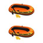 Explorer 300 Fishing 3-Person Inflatable Raft Boat (2-Pack)