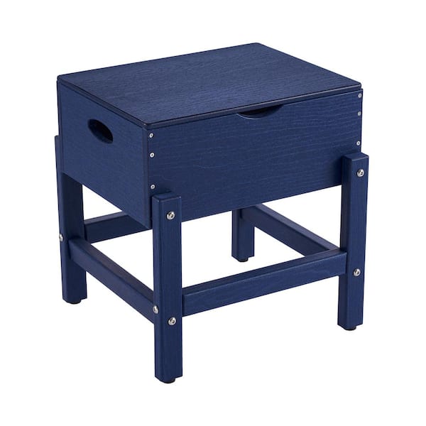 Hotormer 12 Qt. Navy Blue HDPE Ice Chest Table For Patio, Outdoor Side Table with Ice Bucket, Patio Cooler