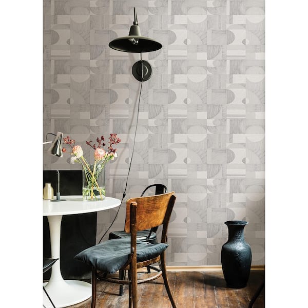 Silver Margo Geometric Peel and Stick Wallpaper Sample