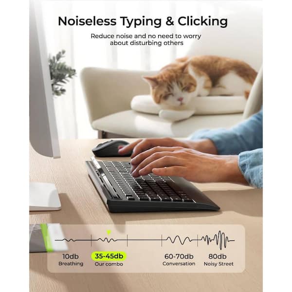 Yichuhaoxi Bluetooth Keyboard and Mouse, Multi-Device Ergonomic