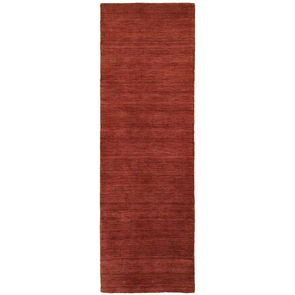 HomeRoots 2 ft. x 8 ft. Rust Solid Color Washable Area Rug 2000576032 ...