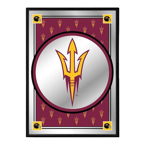 The Fan-Brand 19 in. X 28 in. Arizona State Sun Devils Team Spirit, Logo Framed Mirrored Decorative Sign