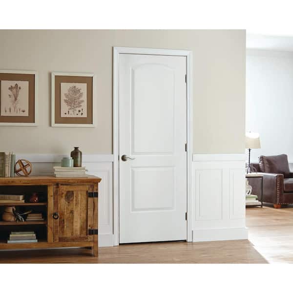 Roman Smooth 2-Panel Round Top Hollow CorePrimed Composite Single Prehung Interior Door