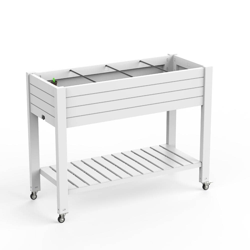 White Resin Rectangular Raised Garden Bed 3 cu.ft Soil Capacity (43.31 in. L x 17.72 in. W x 33.66 in. H) price history on PriceWatchPro
