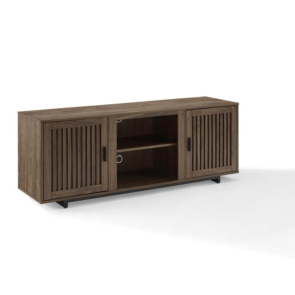 Silas 64" Black Mid-Century Modern TV Stand with Cabinet